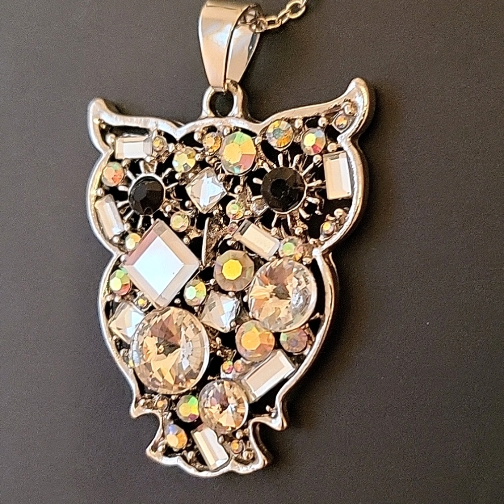 💥HOST PICK💥NWOT Adorable Owl Pendant,  Silver-tone Chain, 17-20" Chain